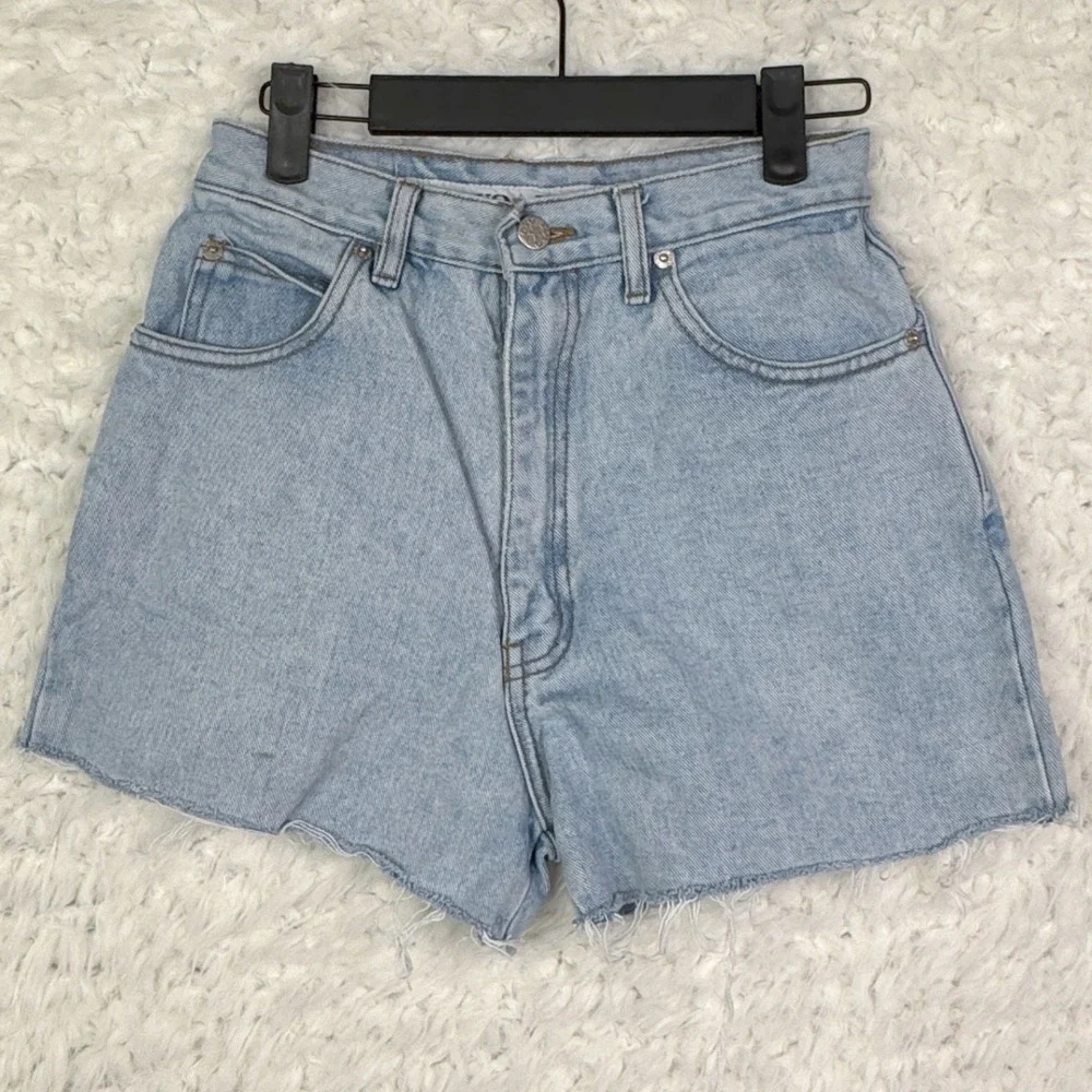 Yoyo Jeans Women's‎ Size 7 Light Wash Denim High Waisted Cut Off Shorts VTG 90s